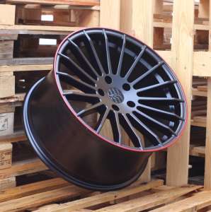aluvanteet JIL Wheels A1227(HX010)BlackHalfMatt+RedLip(BLHMRL)HAXER(K4)((AKC1